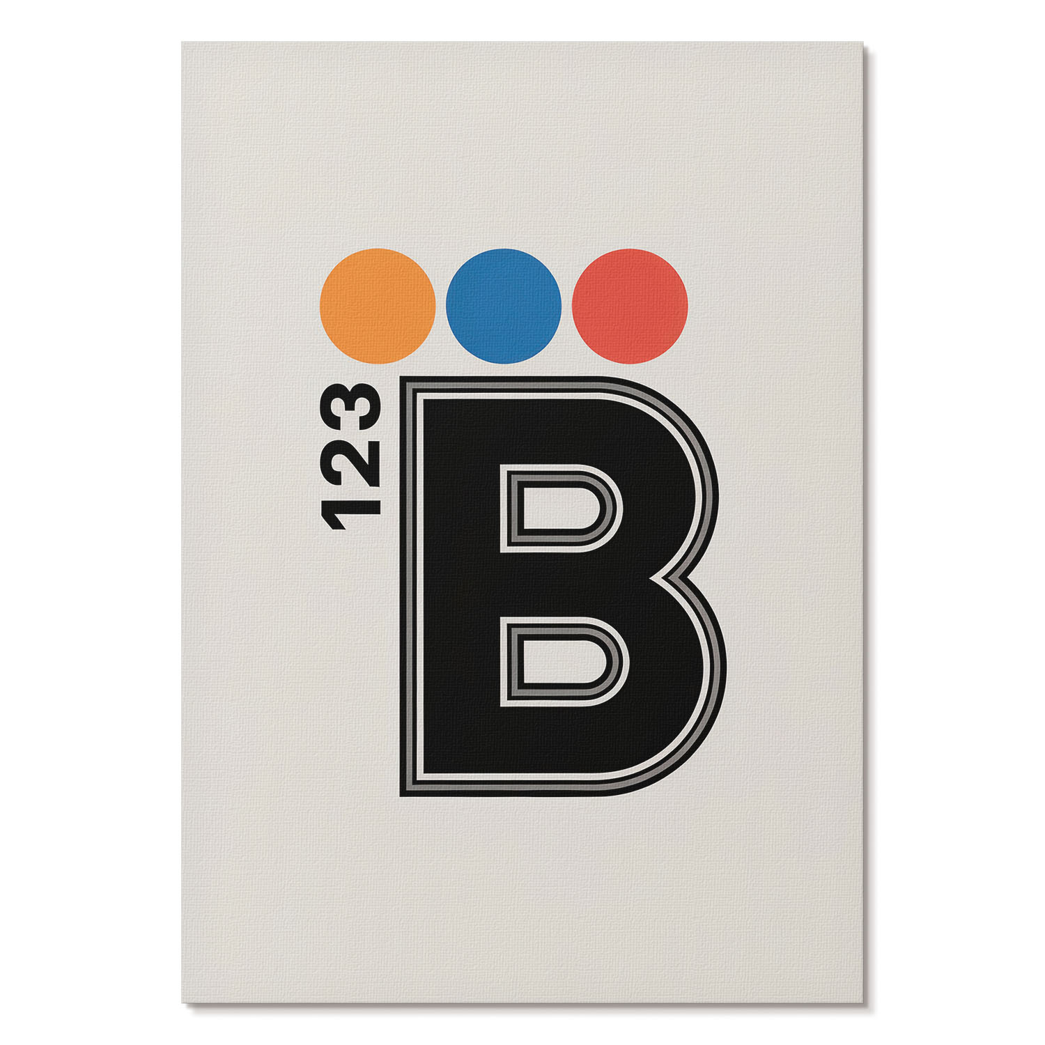 Plakaty canvas A4 Styl geometryczny litera z kolorowymi kroplami