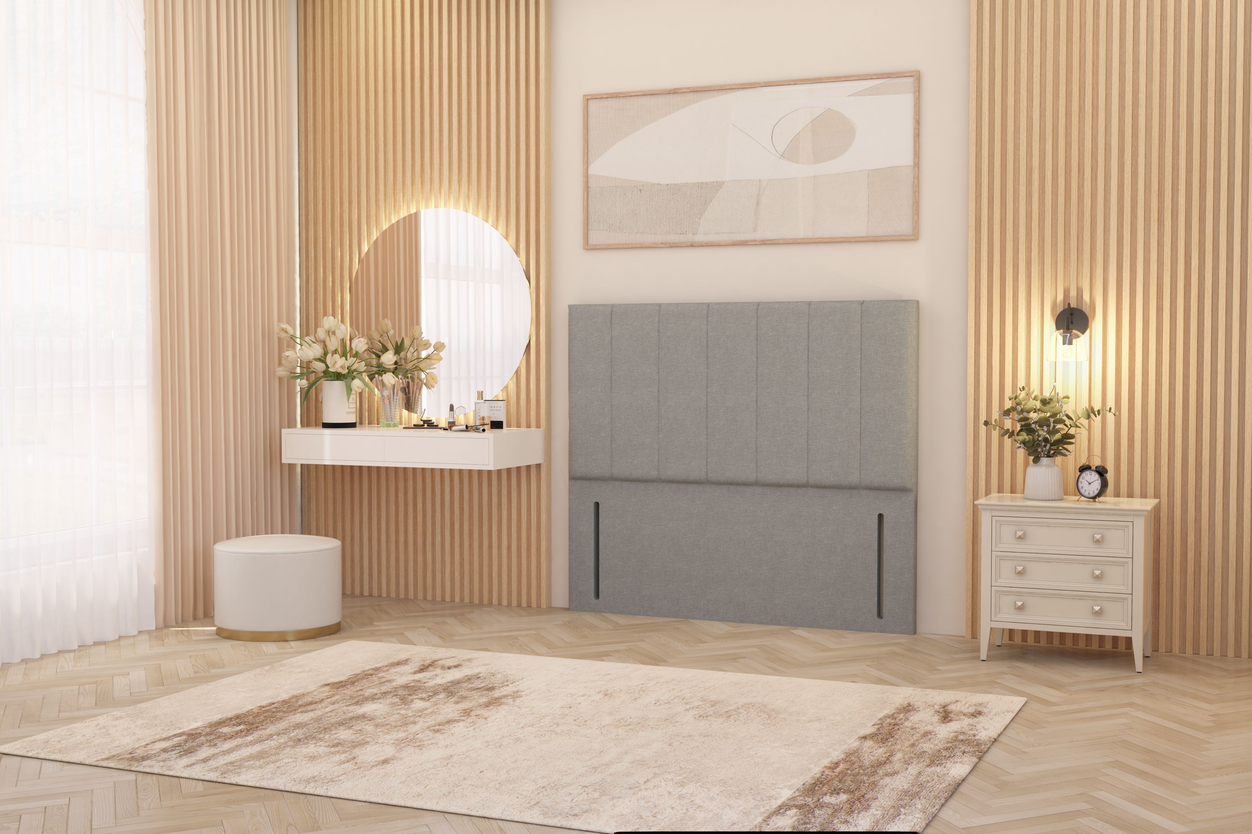 Somnior Austin Linen Fabric 54" Floor Standing Upholstered Divan Headboard