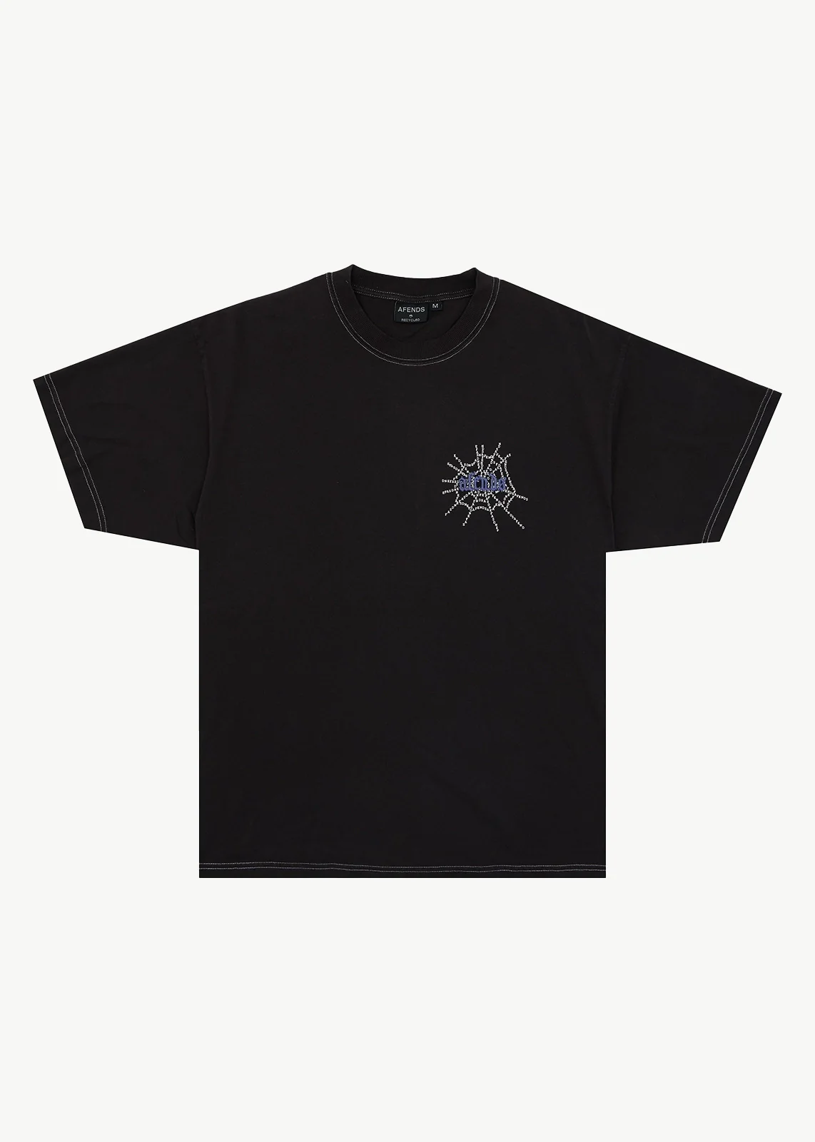 AFENDS Mens Tangled - Boxy Tee - Stone Black