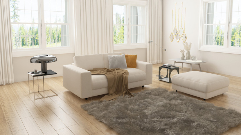 Ropez Mystic Sofa 2 os.  HO 184x96 cm mikrofibra kremowy