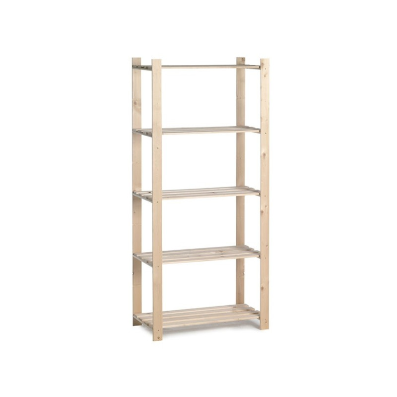 Etagère en bois Woody Rack 175 x 80 x 40 cm 5 tablettes PRACTO HOME