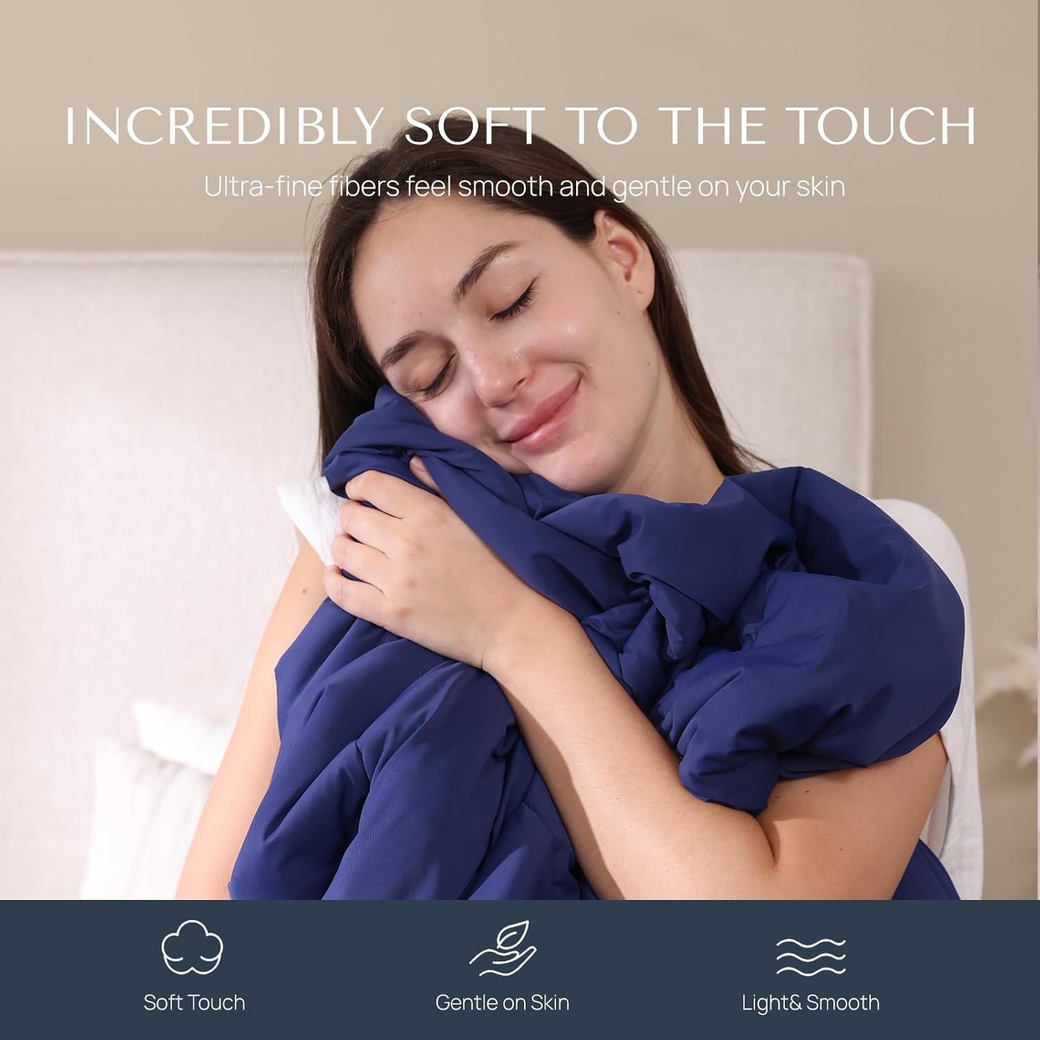 Cooling Comforter Twin/Twin XL,Reversible Lightweight Cooling Blanket by Ice Fiber Technology Ideal for Hot Sleepers and Night Sweats,Can Be Used Year-Round,Blue 68x90Inches.