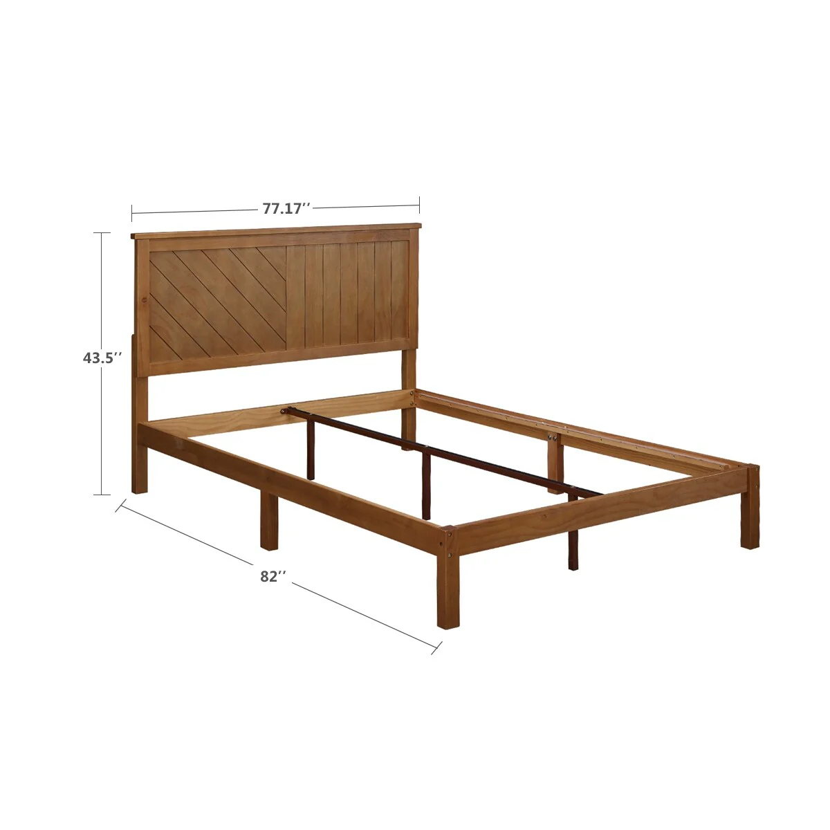 MUSEHOMEINC Solid Wood Platform Bed with Headboard for Bedroom,Wood Slat Support & No Box Spring Needed
