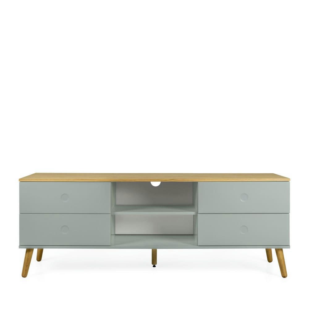 DOT - Meuble TV en bois 4 tiroirs L162cm vert d'eau