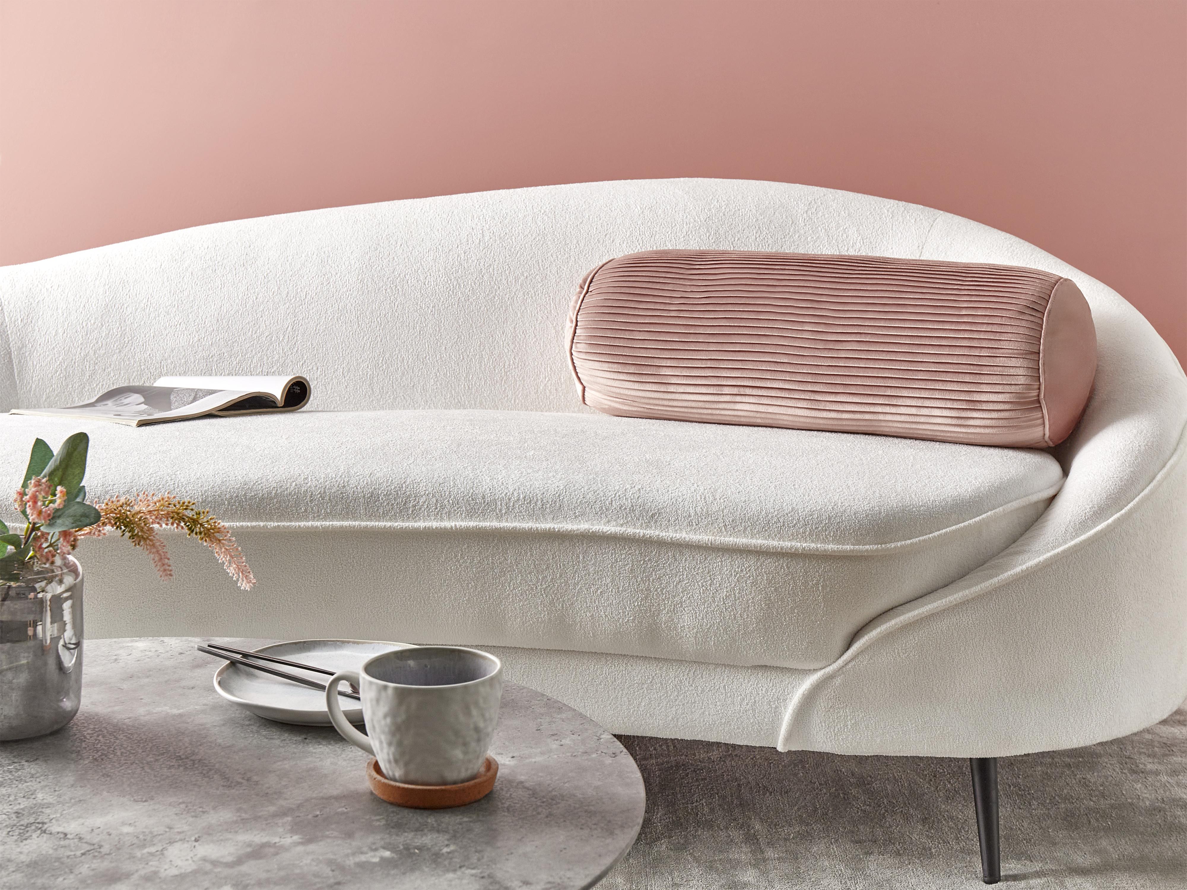 Throw Cushion JONQUIL Velvet 22 x 60 cm Pink Solid