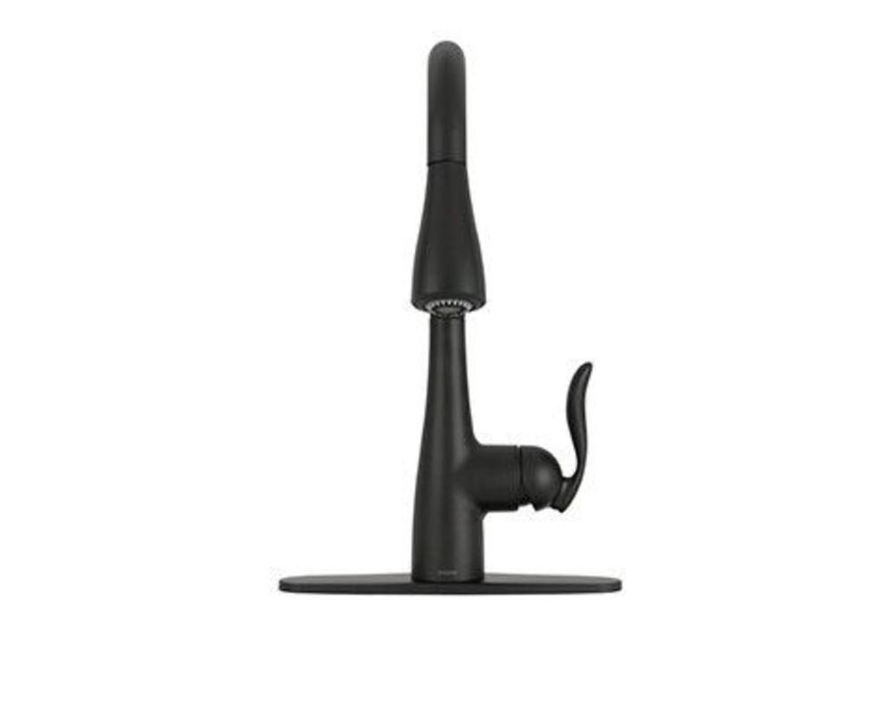 Moen® Arbor Single Handle Modern Pull Down Kitchen Faucet with Reflex & Power Clean, Matte Black