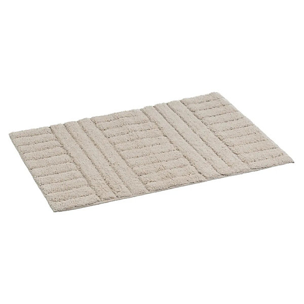 Lot de 2 Tapis de salle de bain absorbant pour BaigNoire Douche Chambres, en coton coloris Beige-Longueur 70 X Largeur 45 CM