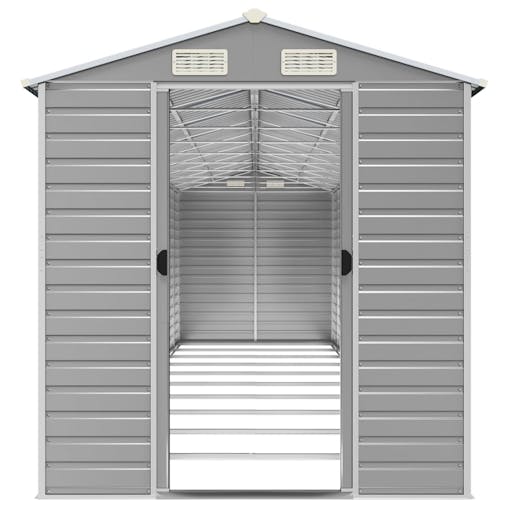 NNEVL Garden Shed Light Grey 191x895x198 cm Galvanised Steel