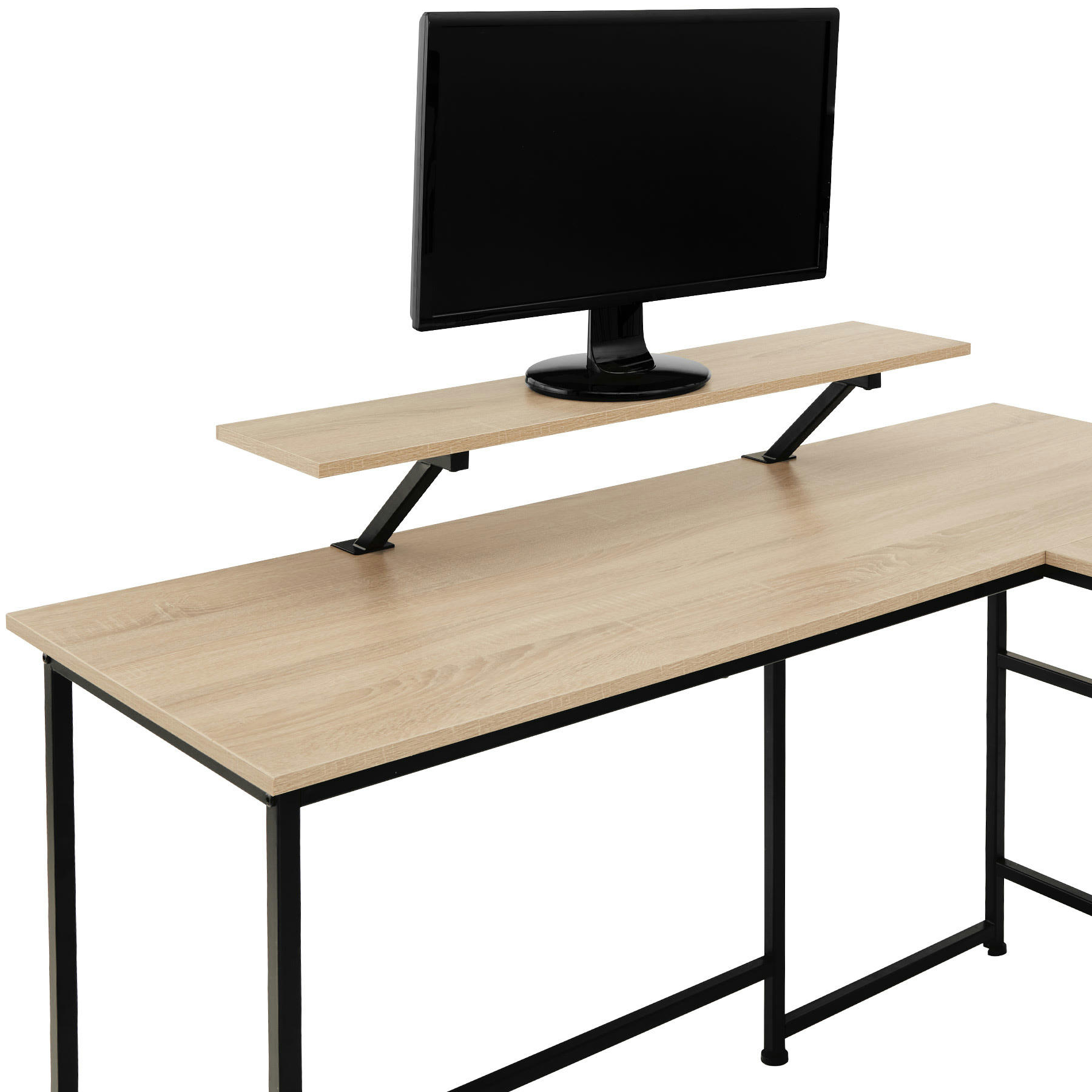 - Bureau Style industriel Bois clair industriel, Chêne Sonoma