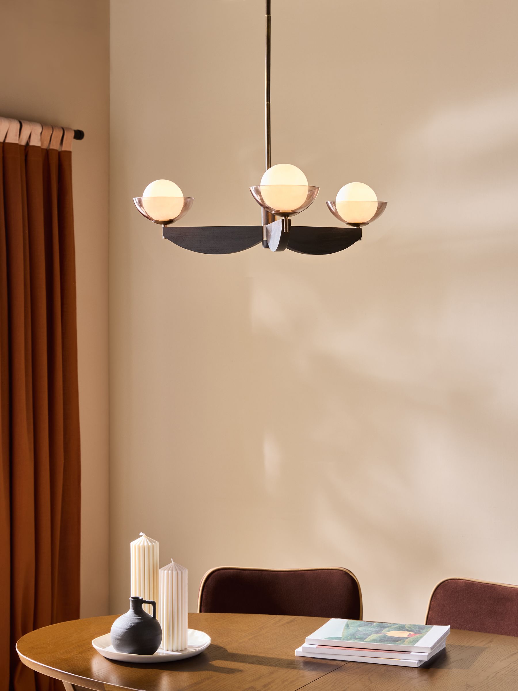 Small Layla Ceiling Light in Black Wood