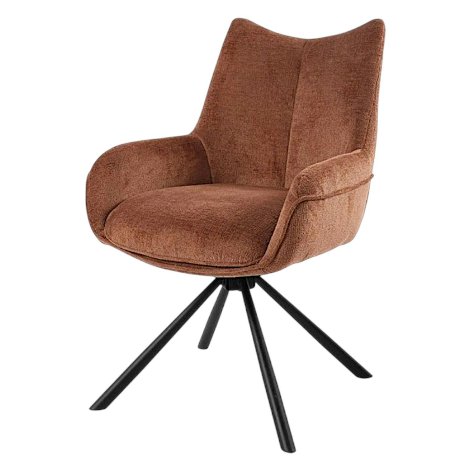 Chaise pivotante terracotta à accoudoirs (lot de 2) IENA