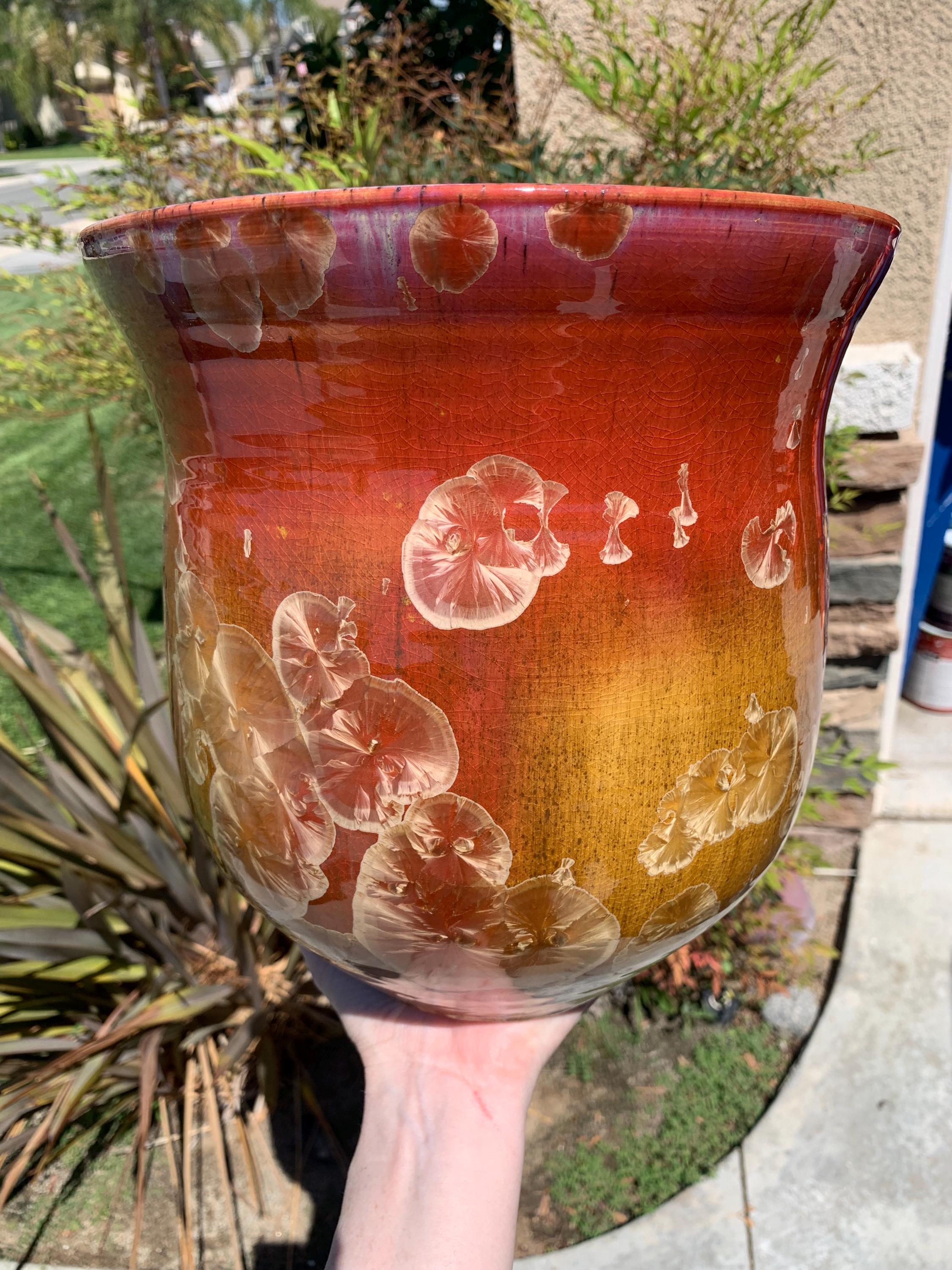 Ceramic Plant Pot Handmade Crystalline Glazed Extra Large Planter