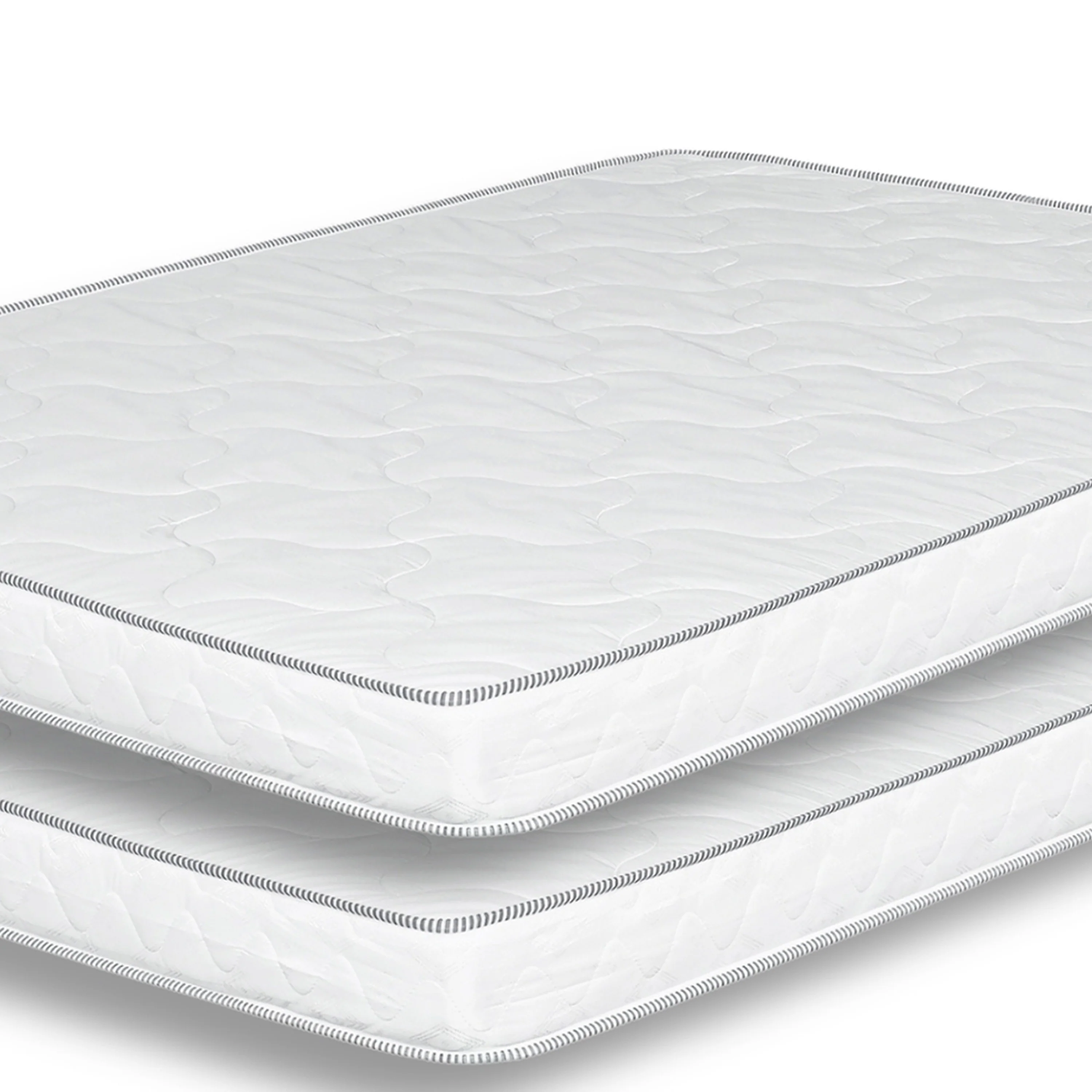Sly 6 Inch Full Size Mattress Set of 2, Medium Polyurethane Foam Core