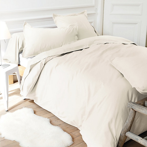 Drap housse uni 80x200 cm bonnet 30 cm coton ALTO Crème