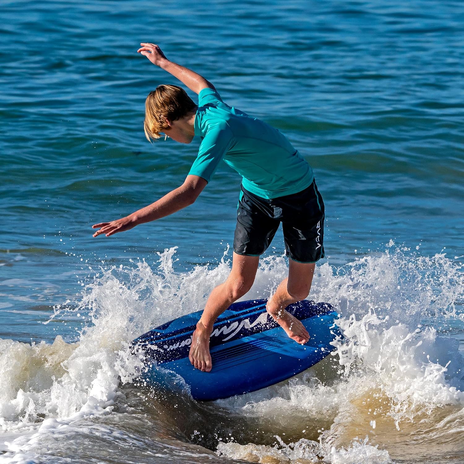 Wavestorm Foam Skimboard 48 | Skimboard for Beginners and All Skimming, Surfing and Bodyboard Levels, Blue Skimboar