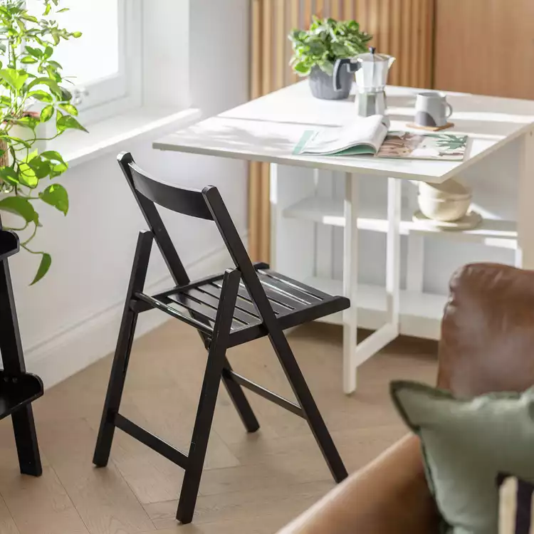 Habitat Solid Wood Folding Chair - Black