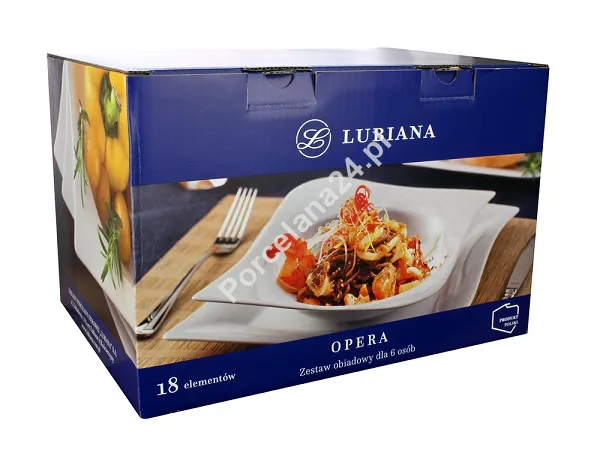 Komplet talerzy na 6 osób (18 el) Lubiana - Opera / Beata GIFT BOX