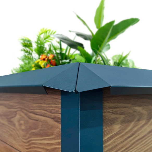 Hochbeet, mit Schneckenschutz, BxHxT: 193 x 76 x 83 cm, Metall, Holzoptik