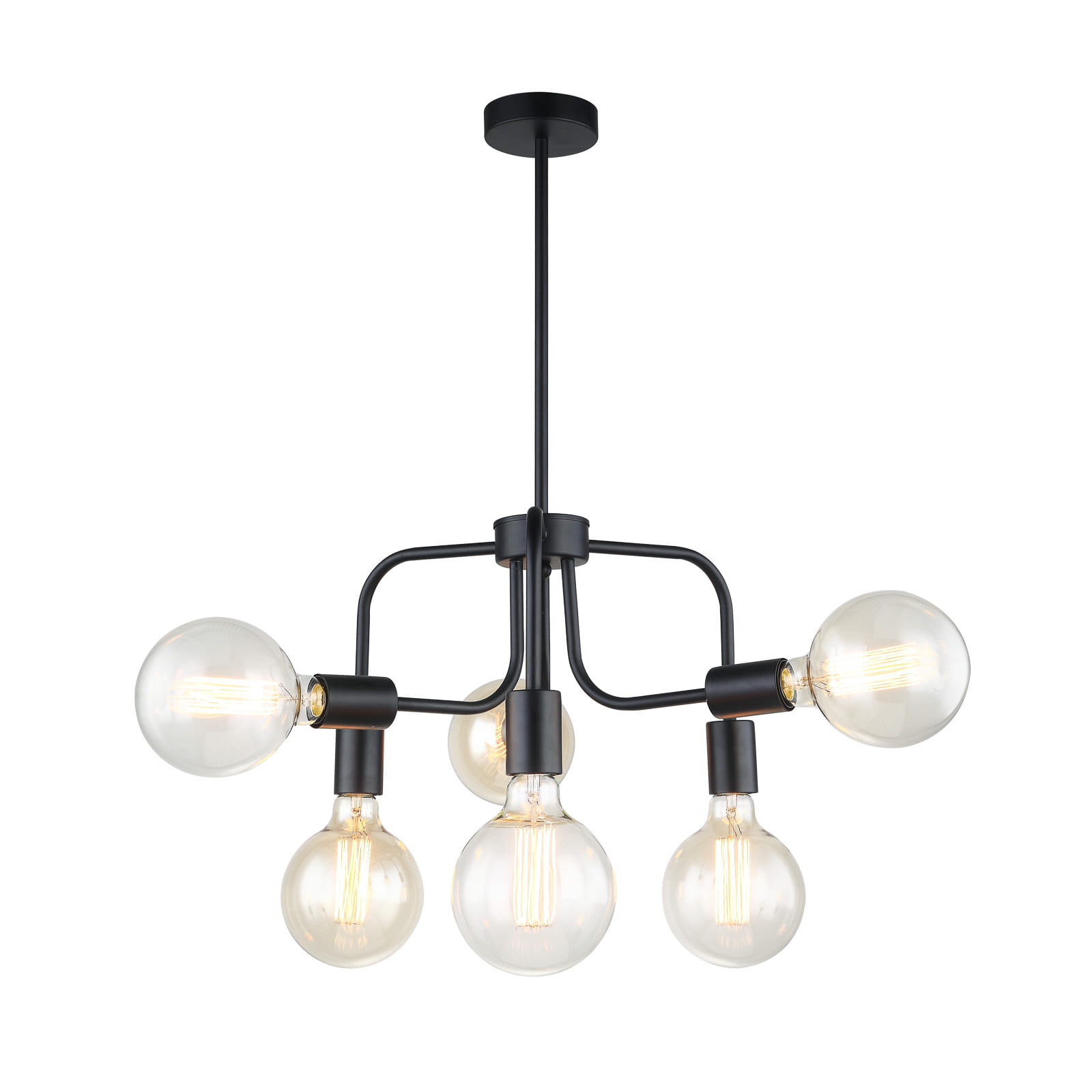 Lampa wisząca czarna Kristy 6xE27x60W wym: 55x42x42 cm Italux