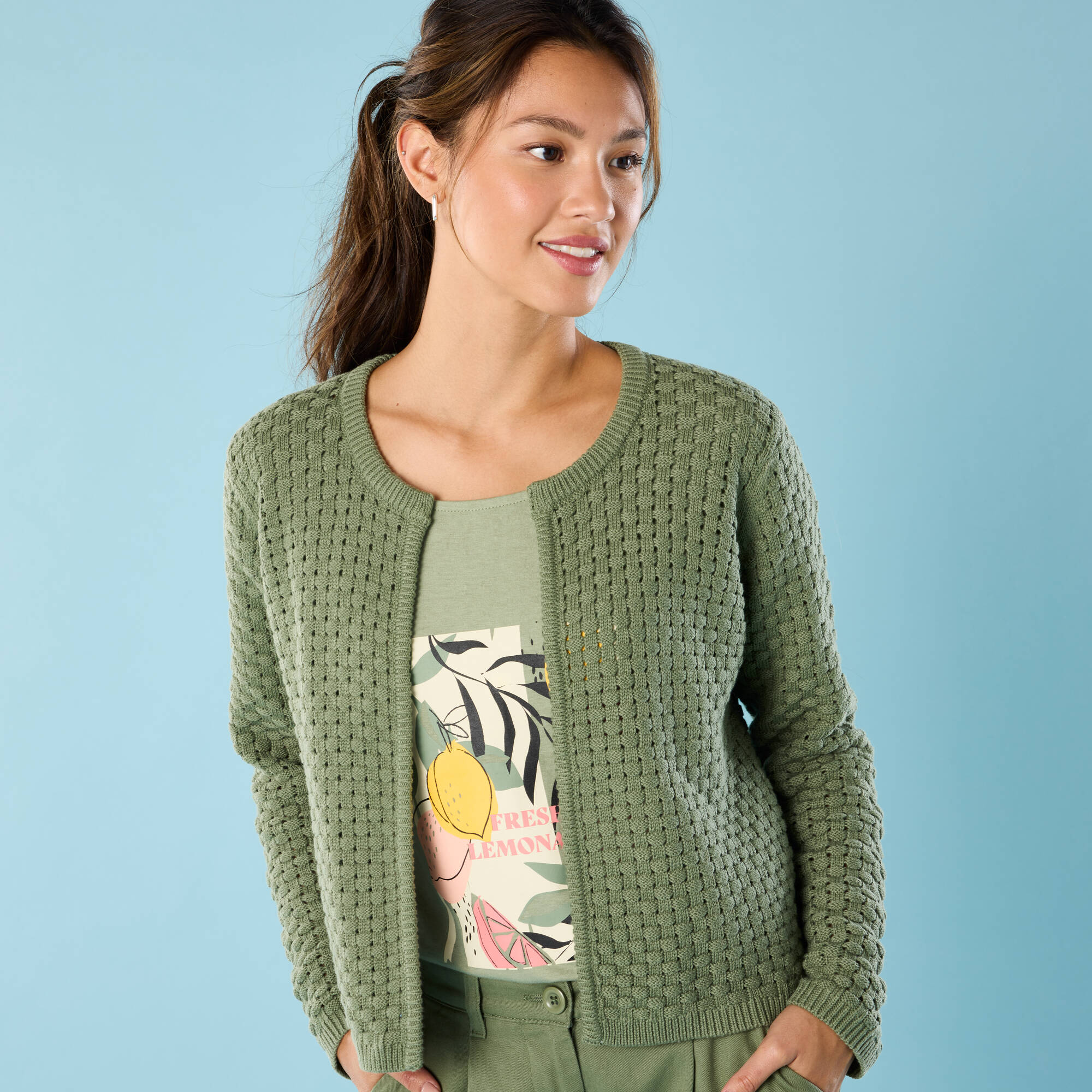 Gilet paletot maille fantaisie, Spécial Petites