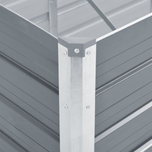 NNEVL Garden Raised Bed Galvanised Steel 129x129x77 cm Grey