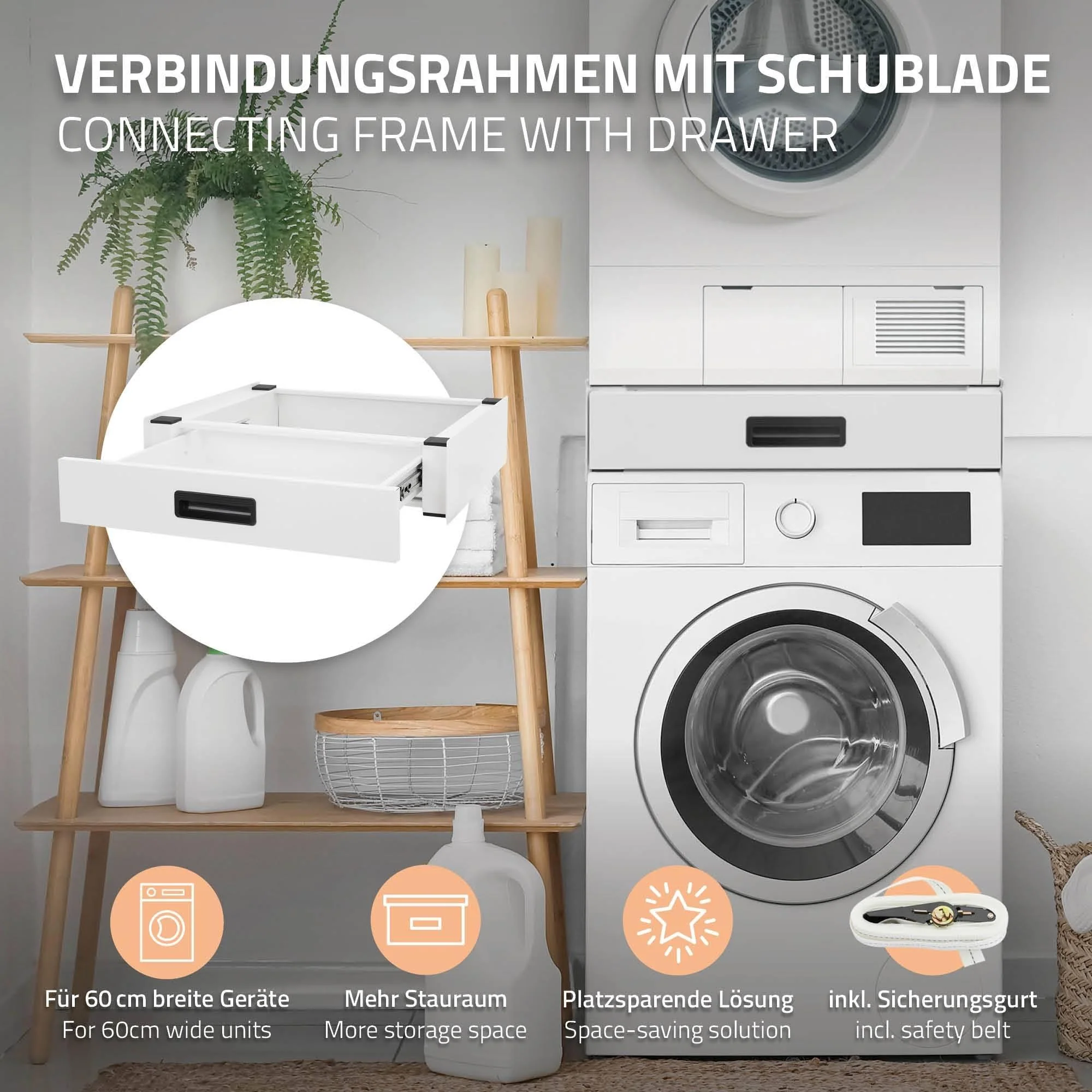 Wasmachineonderstel Cate met lade