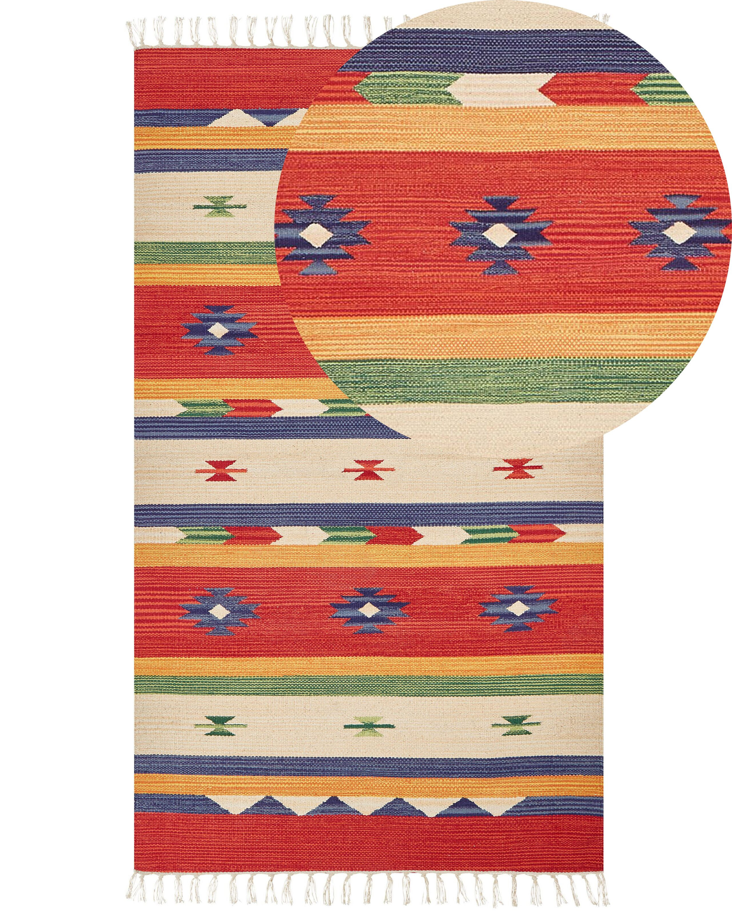 Dywan bawełniany kilim 80x150 cm wielokolorowy