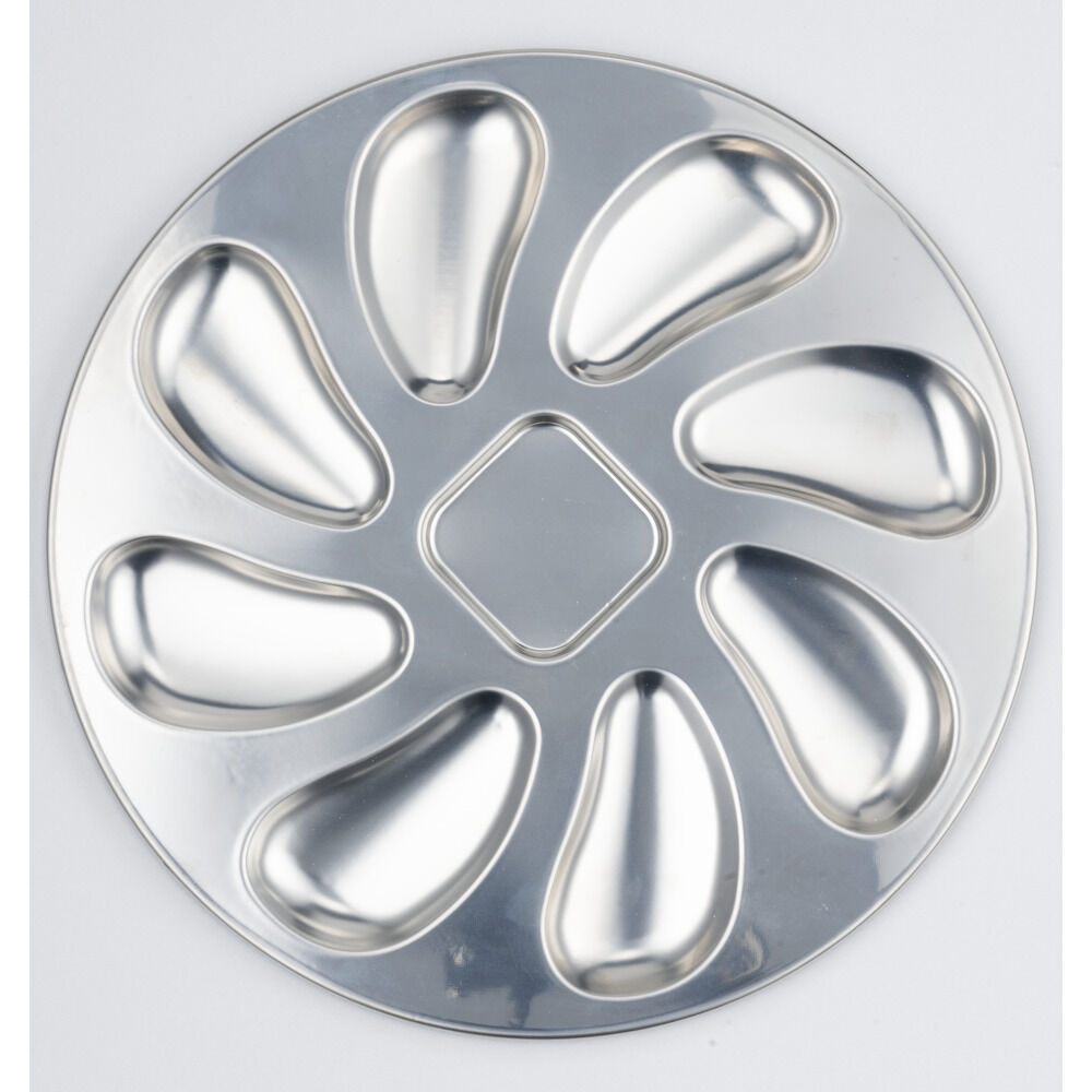 Service à huitres en inox 13 pièces avec couteau/fourchettes/assiettes