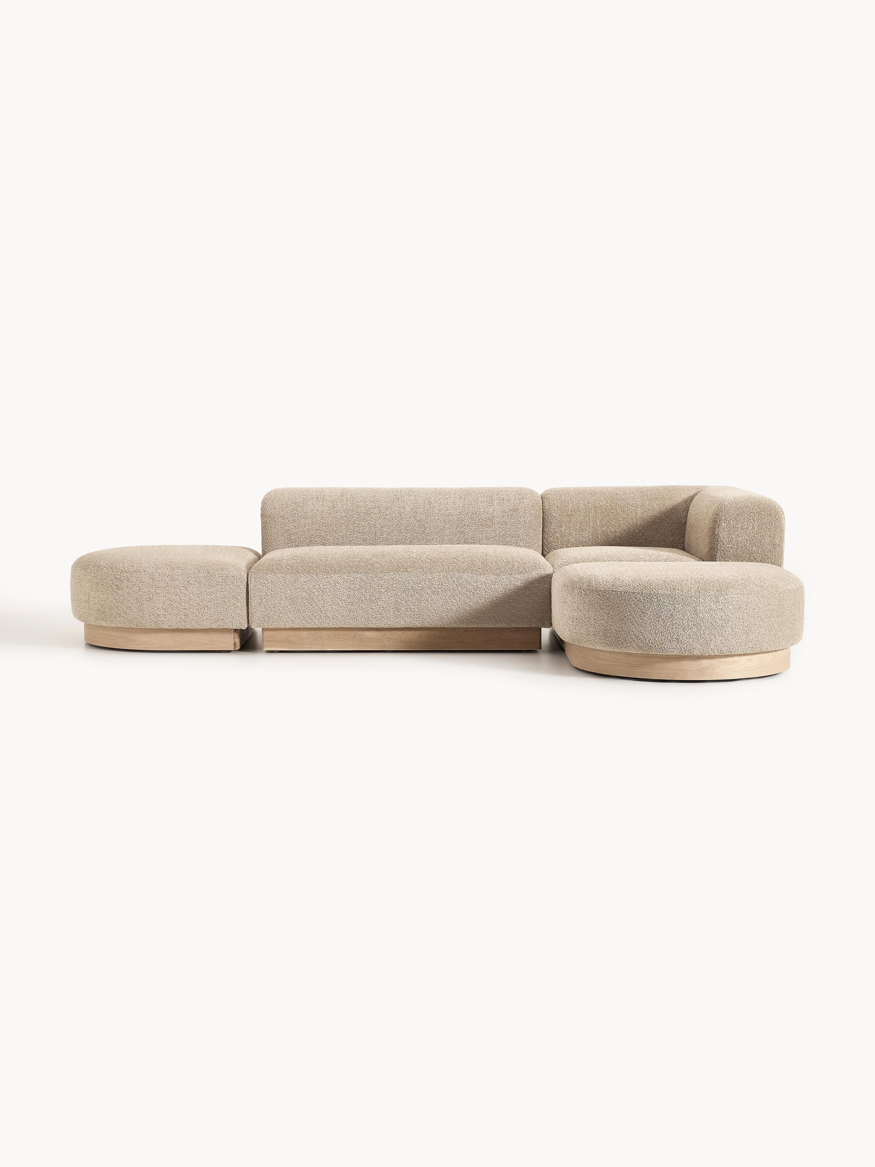 Modulares Ecksofa Natalie aus Teddy-Bouclé