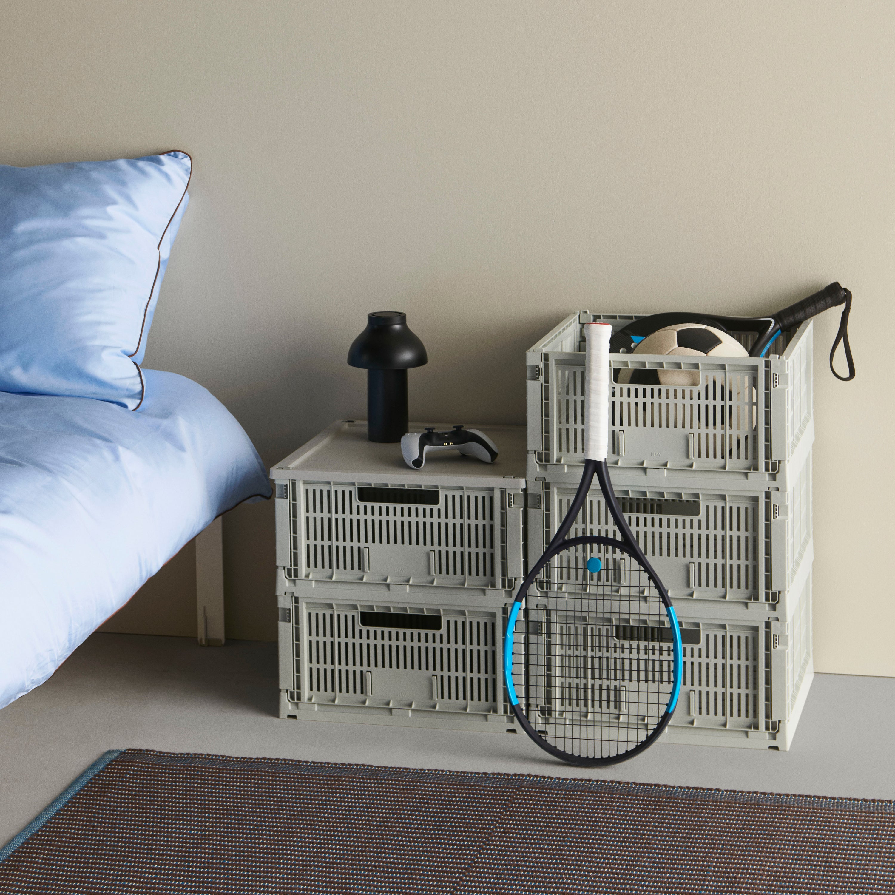 HAY Colour Crates Krat Deksel L - Rechthoekig - Grijs