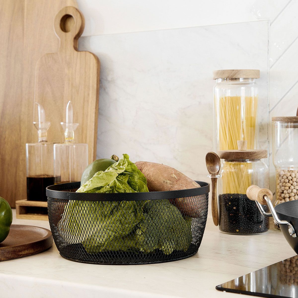 Koszyk GRIDIO okrągły czarny 26x10,5 cm