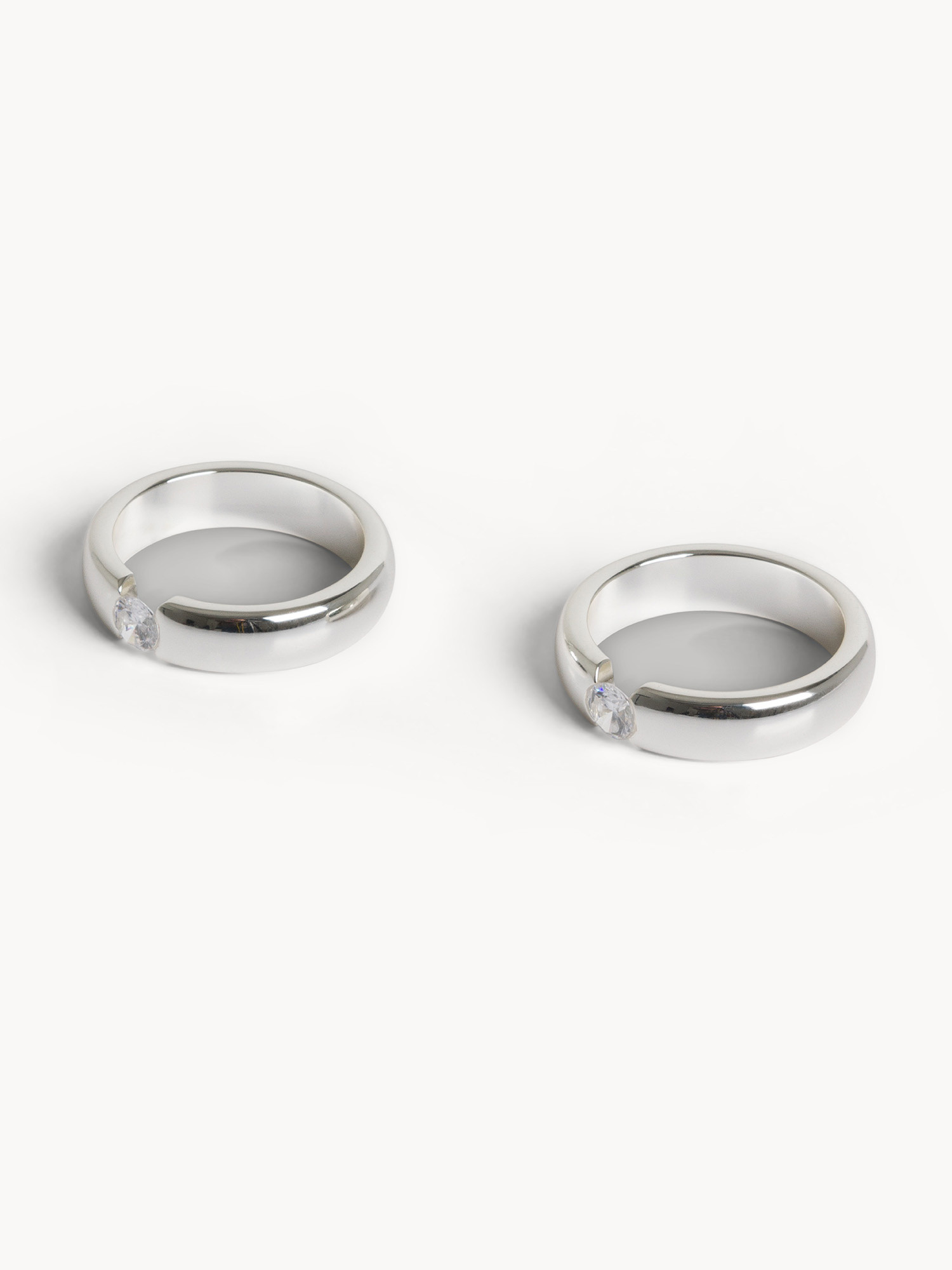 Set 2 portatovaglioli in silver plated