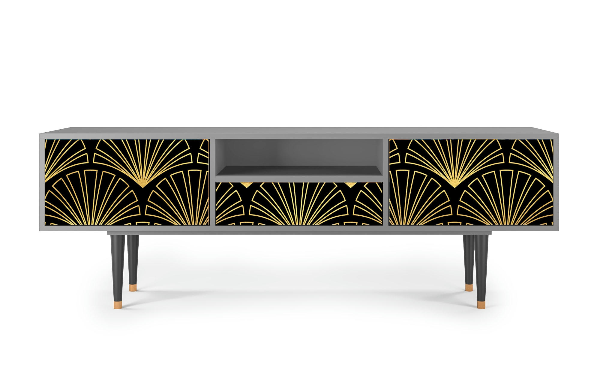 BIRD OF JUNO - Meuble TV  noir 1 tiroir et 2 portes L 170 cm