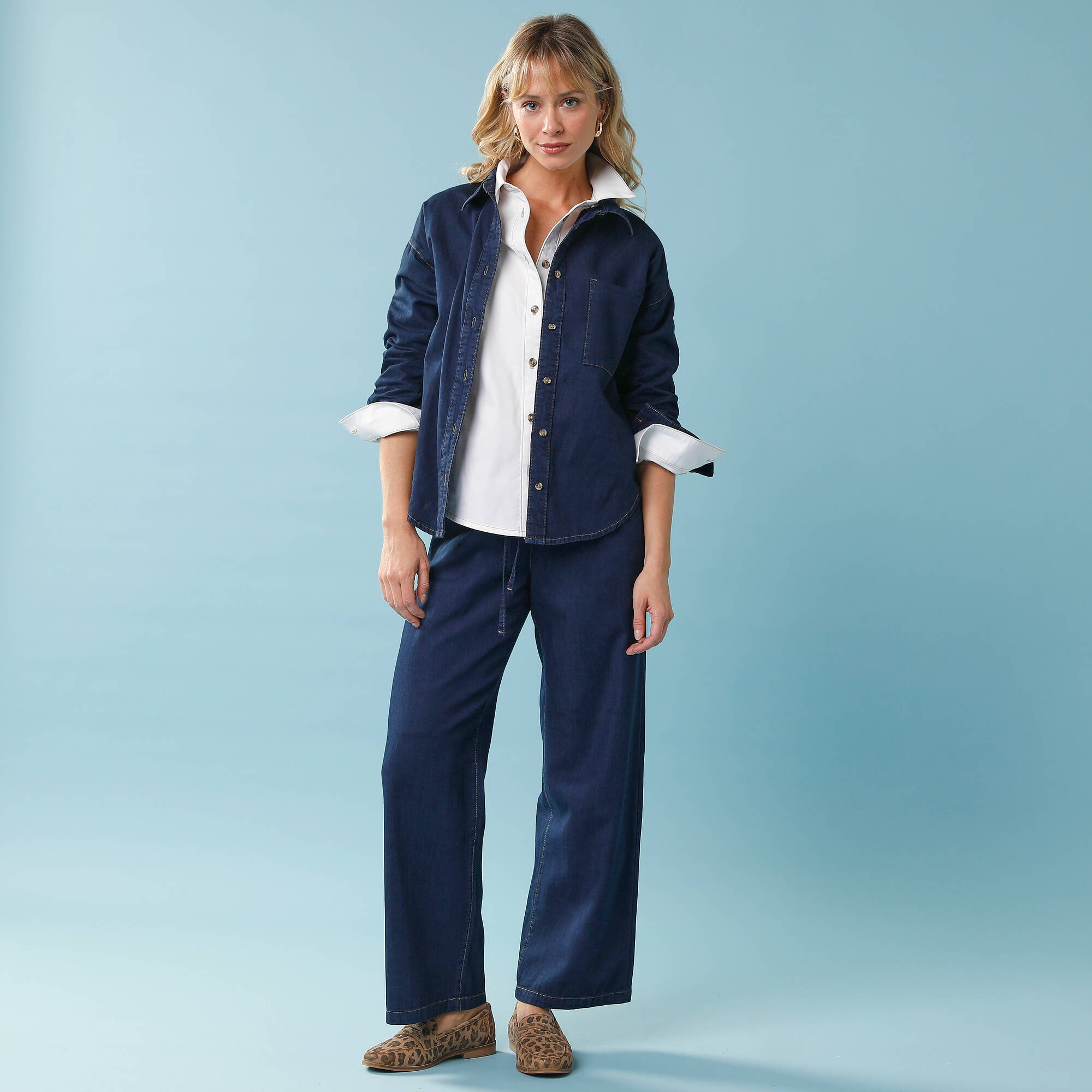 Chemise en denim Spécial Petite, coupe loose