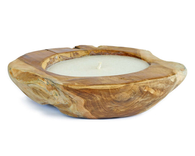 Teak Filled Candle 30cm