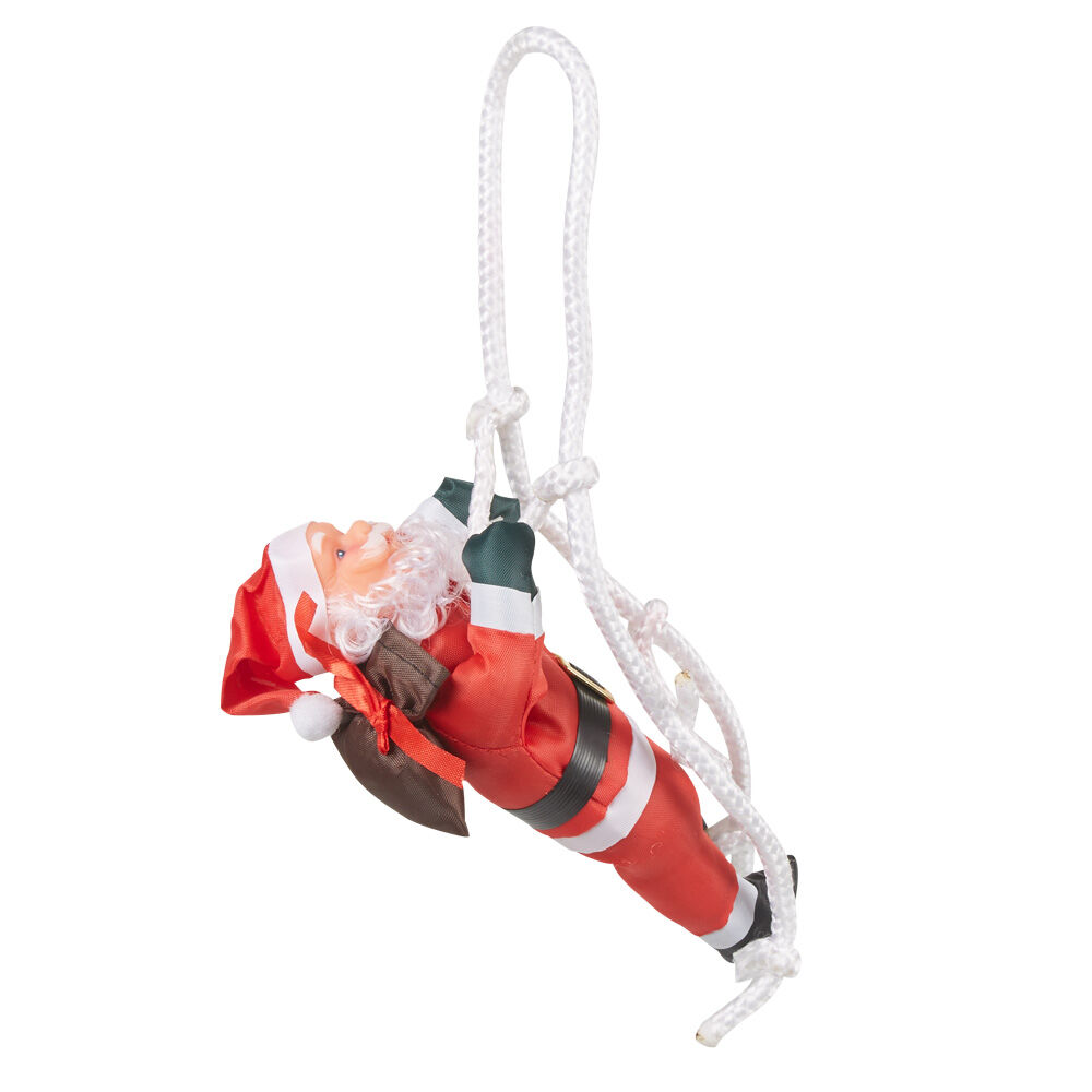 Père No&euml;l grimpeur sur échelle h. 20 cm