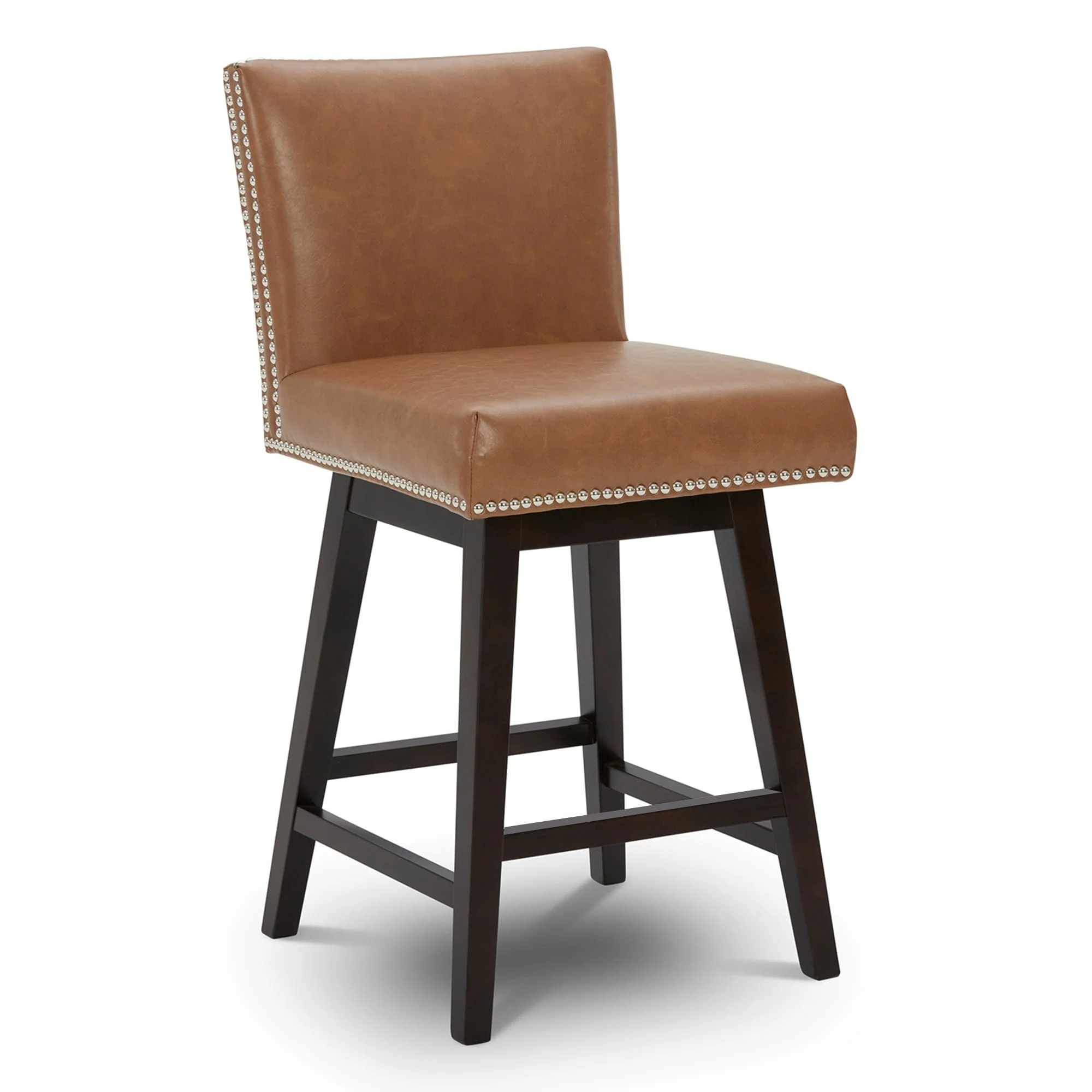 Luna Counter Height Swivel Barstool with Solid Wood Legs