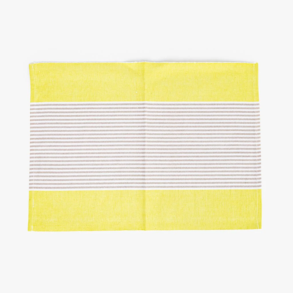 Individual de Algodão Riscas Amarelo e Bege 30x50 KERALA