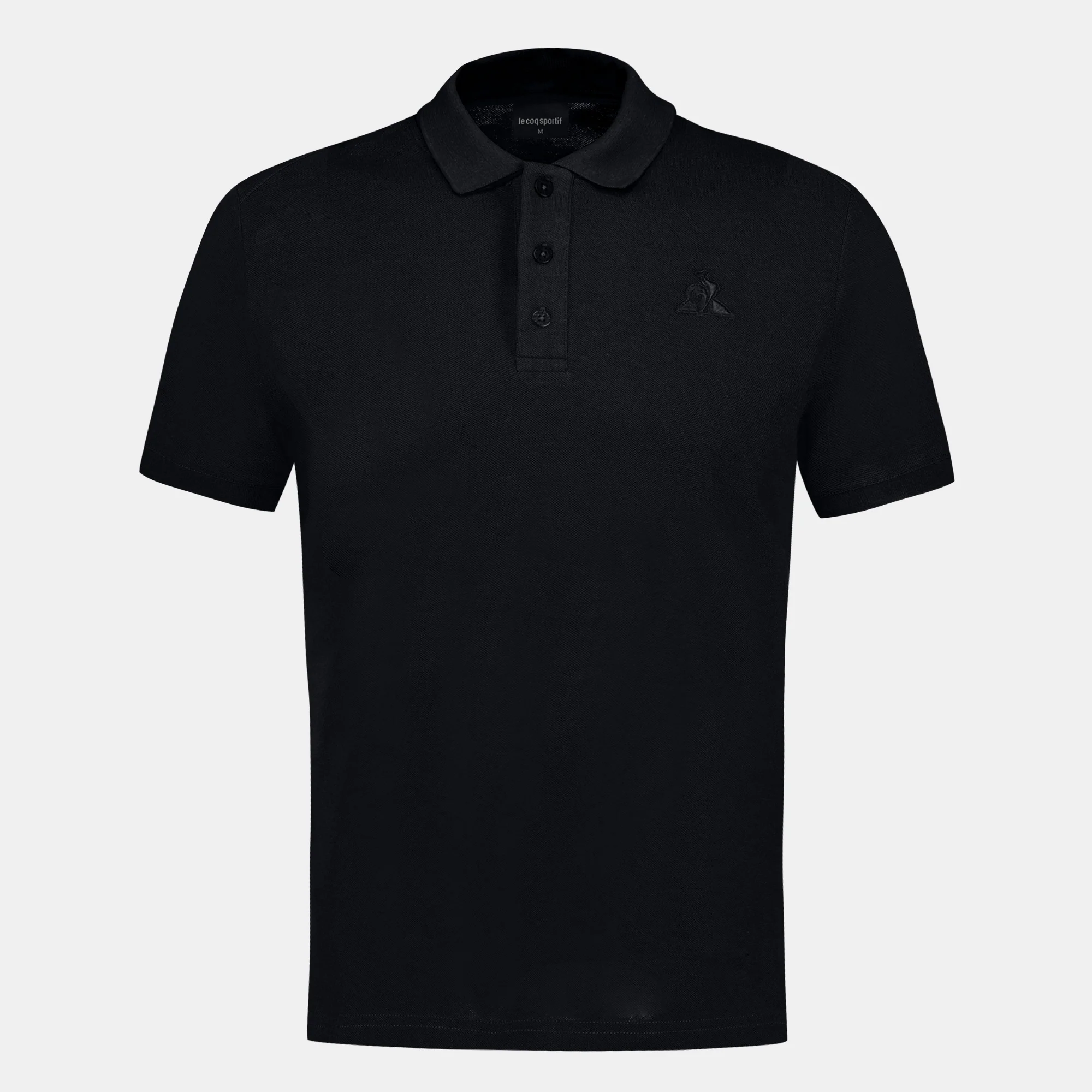 Polo Essentiel effet piqué en jersey de coton avec logo bordé ton sur ton