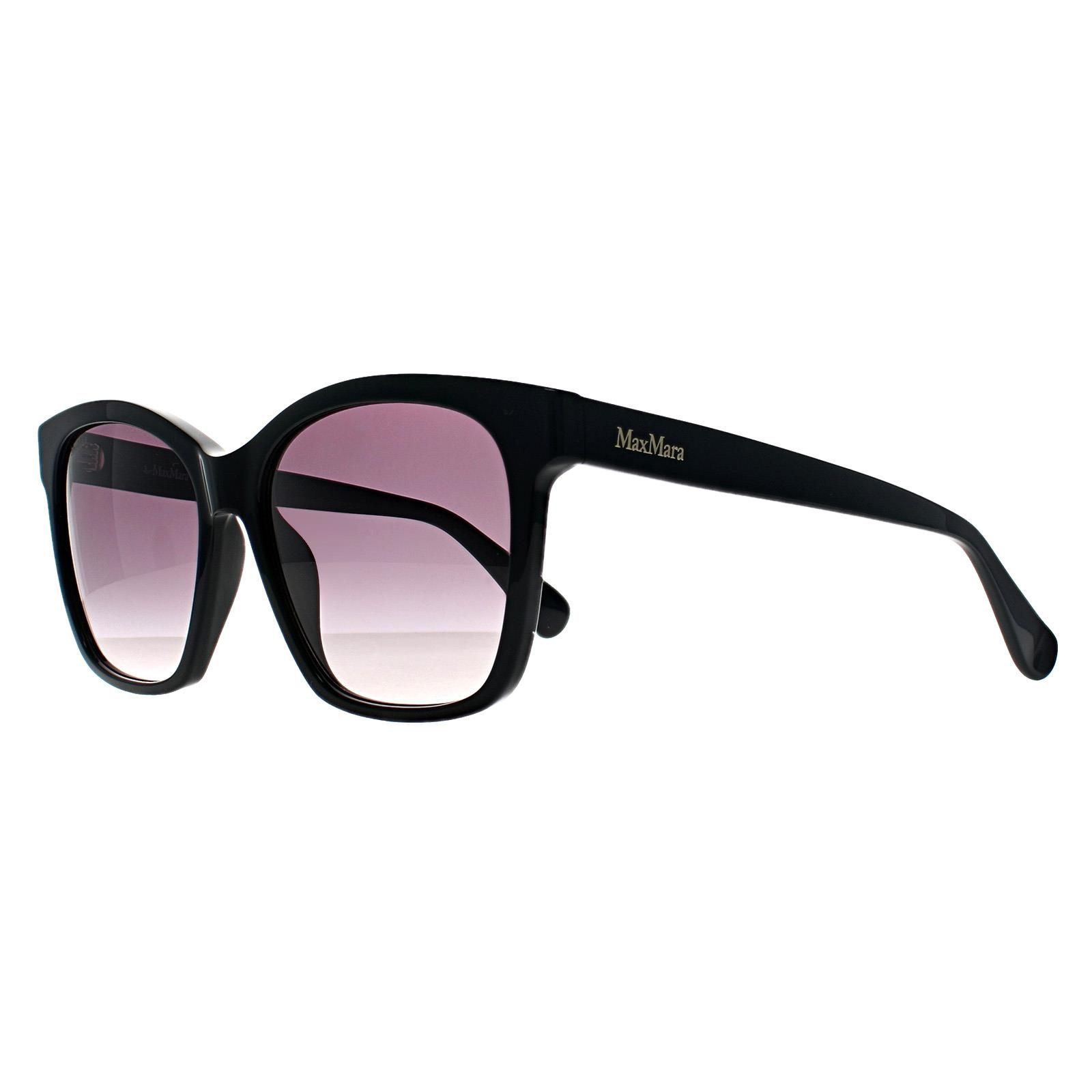 Max Mara Square Shiny Black Smoke Grey Gradient MM0042 Logo9