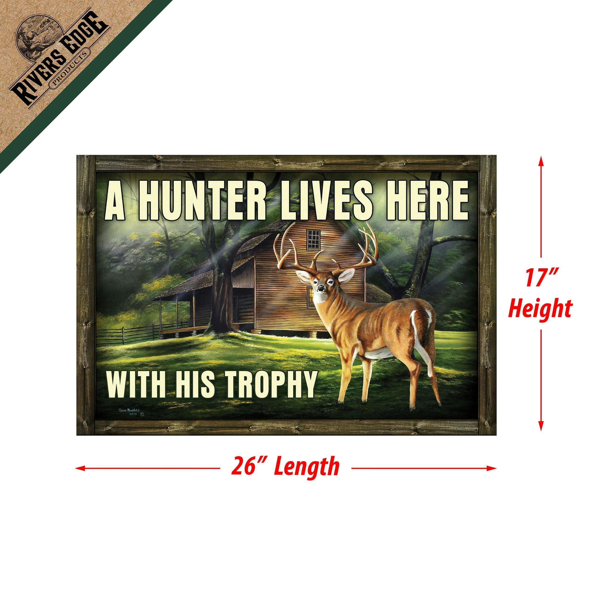 RIVERS EDGE A Hunter Lives Here' Deer Floor Matt, 26 x 17-in