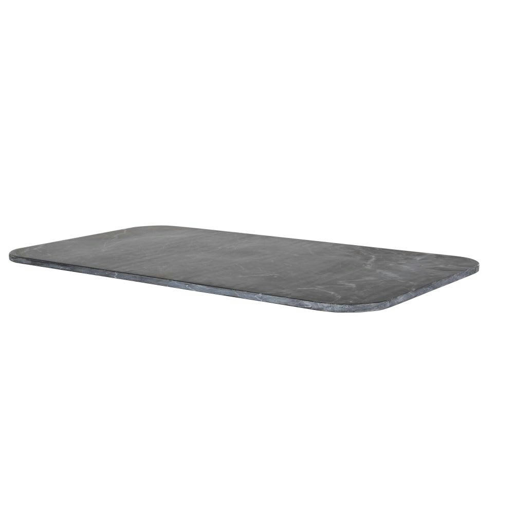 Element Business - Plateau de table professionnel rectangulaire en marbre noir 4 personnes L120