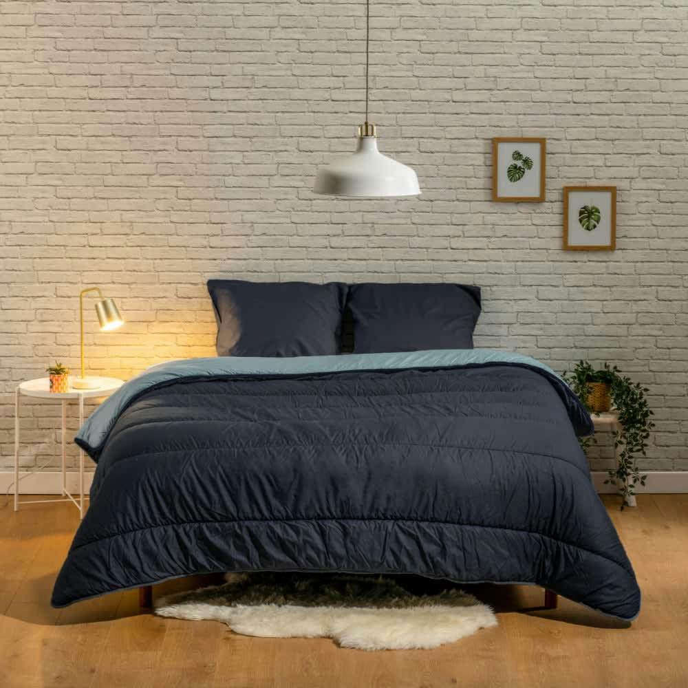 CONTRASTE - Couette bicolore imprimée chaude 400g/m2  220x240cm