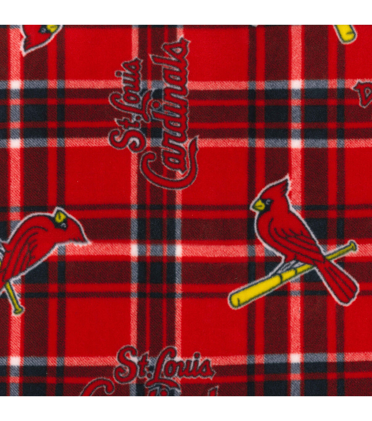 Fabric Traditions St. Louis Cardinals Fleece Fabric Plaid