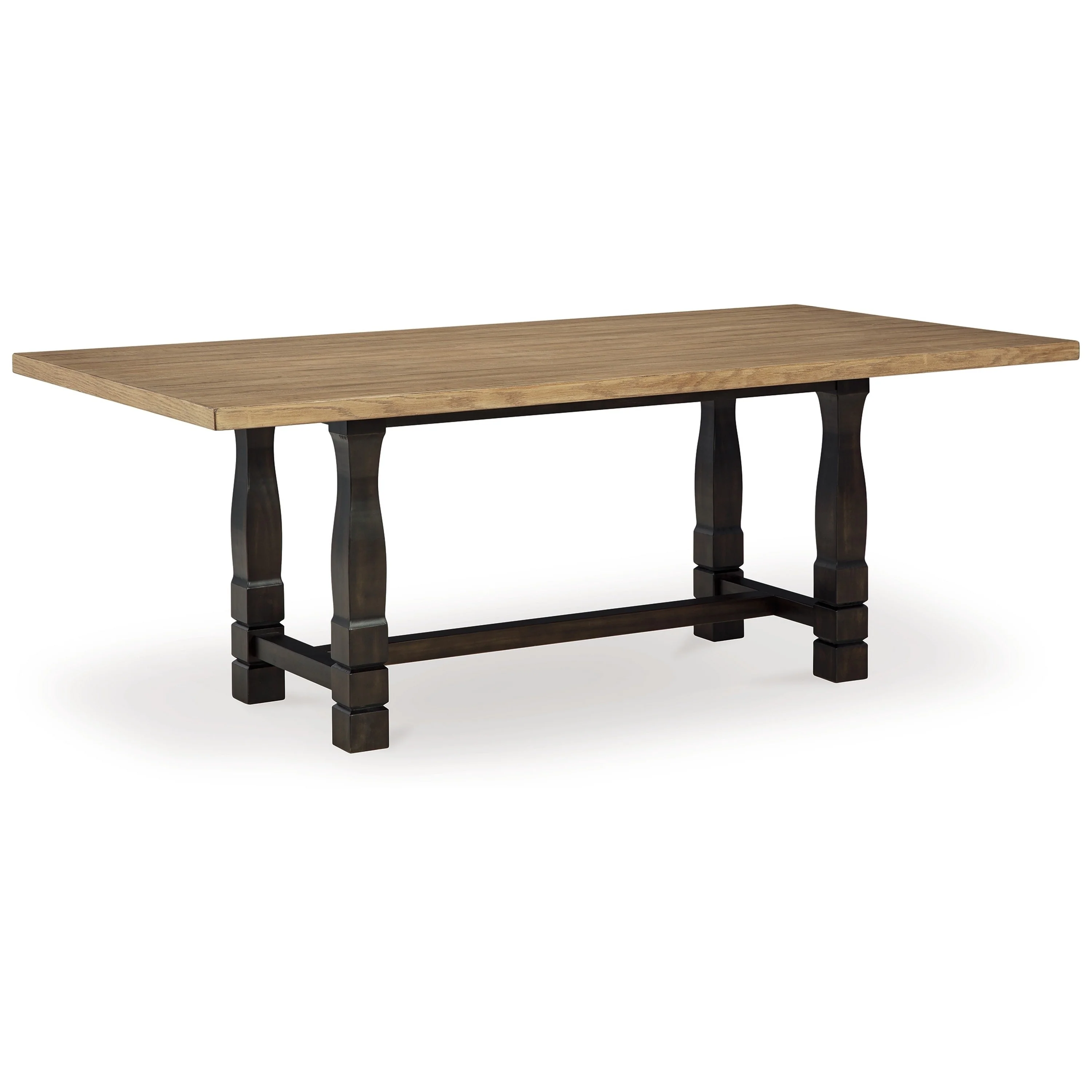 Chary Dining Table, Brown Acacia Wood, Rectangular 82 Inch Plank Top