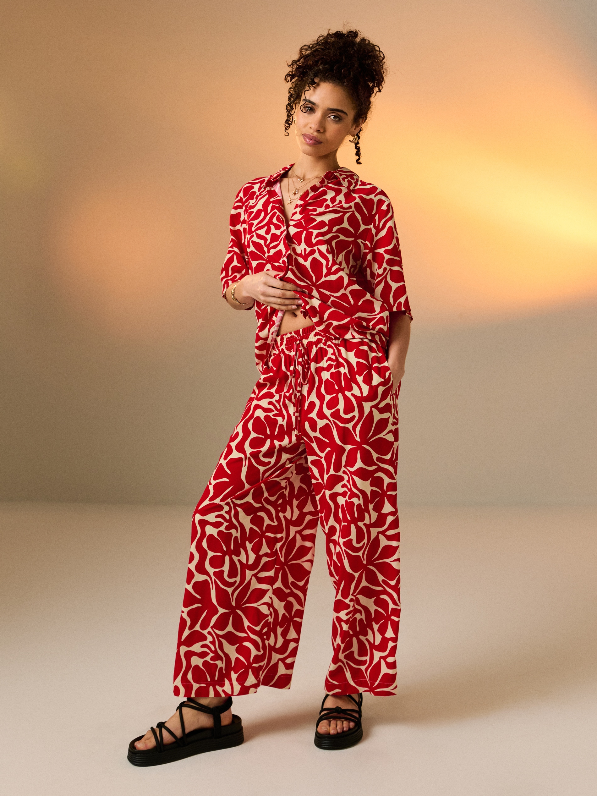Wiskozowe spodnie culotte
