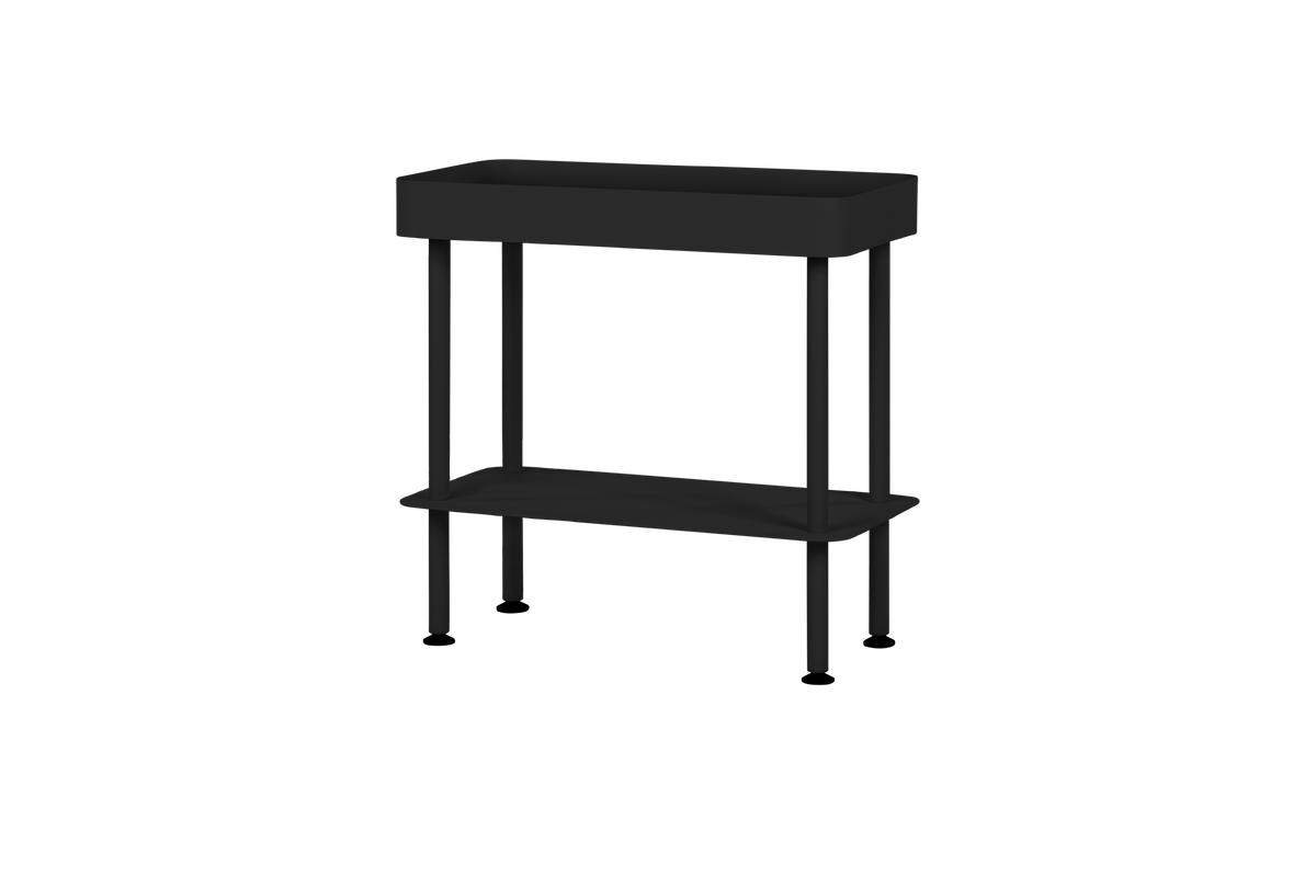 noo.ma Nolle Console 2-tier - metalen console 60x30x57,5 cm, Vulcano Black