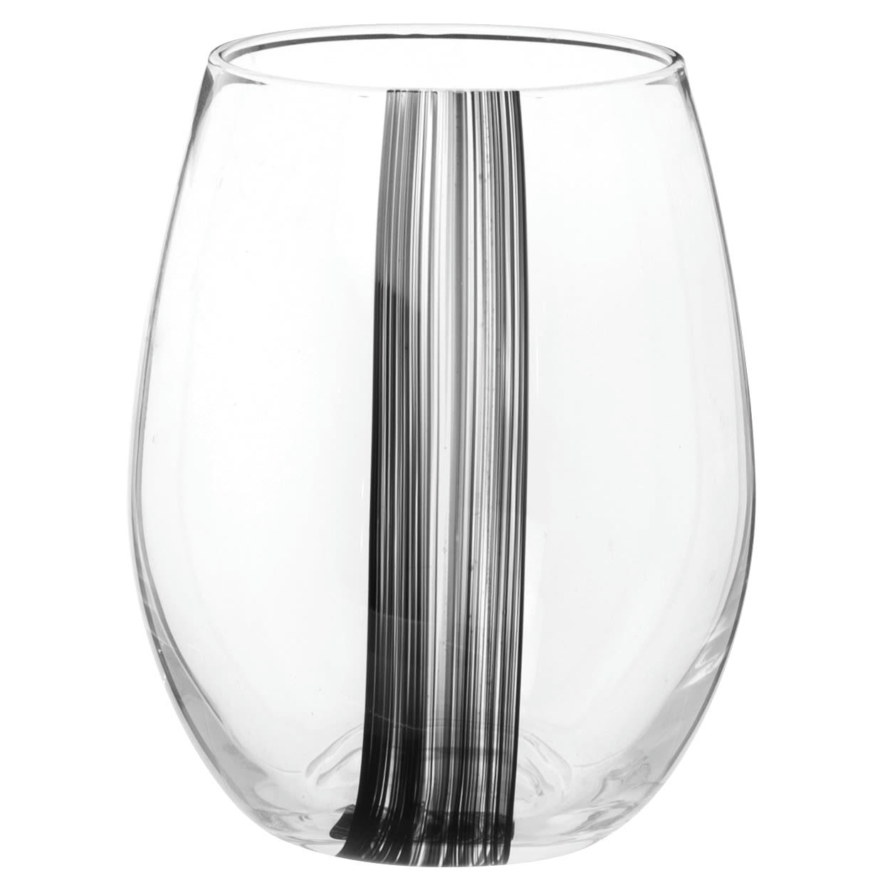 - Gobelet en verre motifs traits noirs