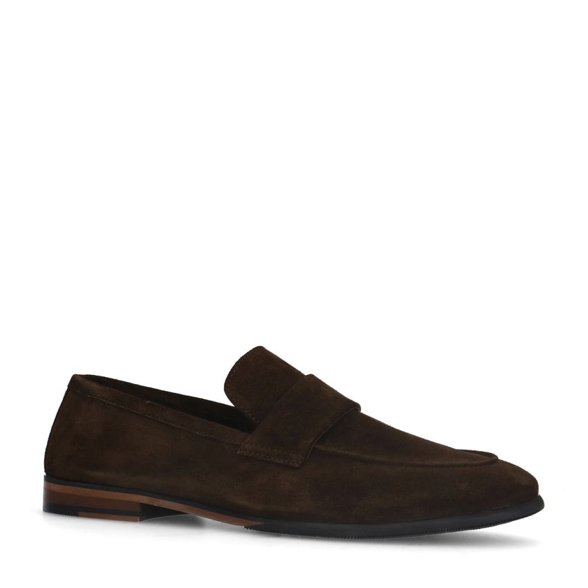 Manfield Bruine suède loafers