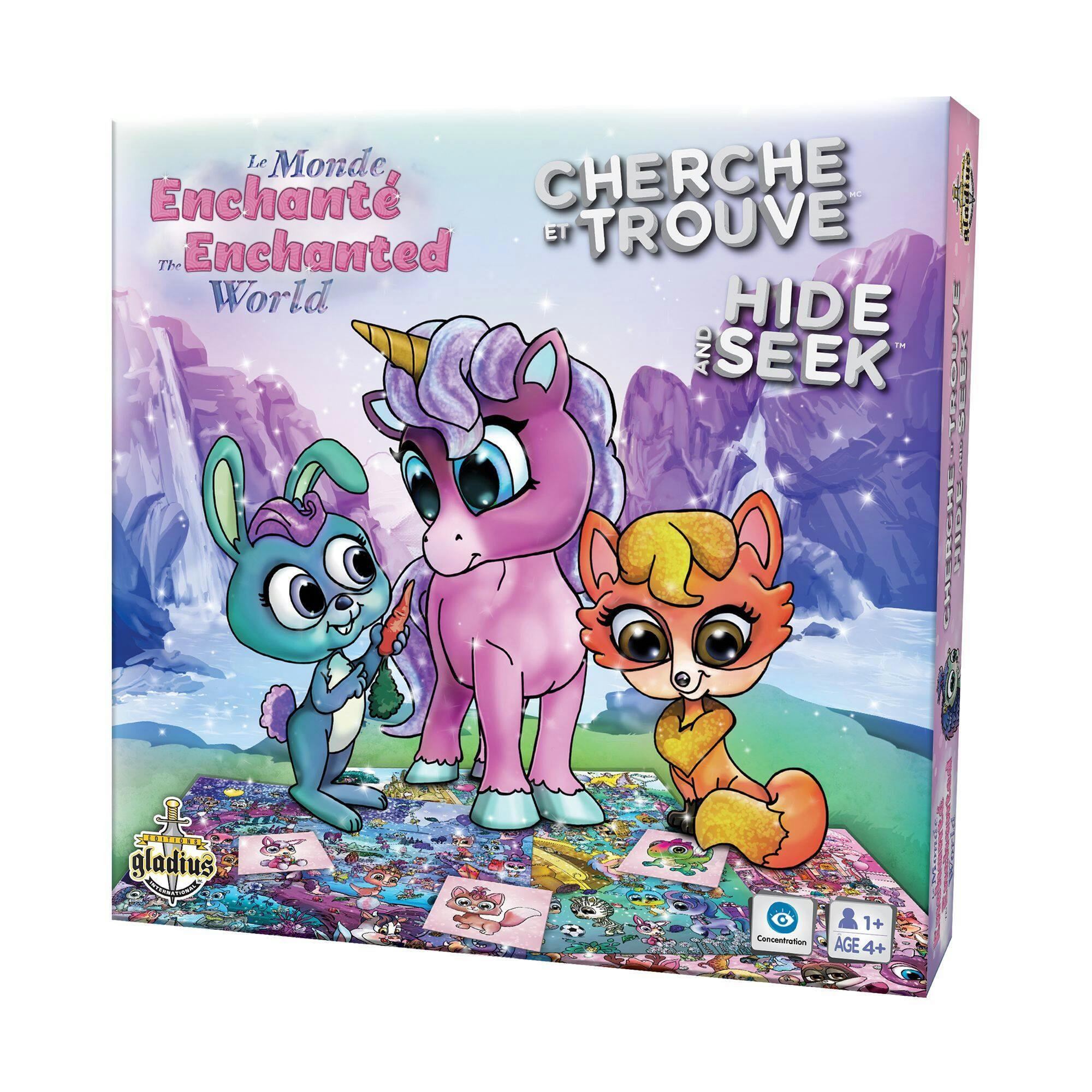 Hide and Seek The Enchanted World Family Board Game, Bilingual, Ages 4+